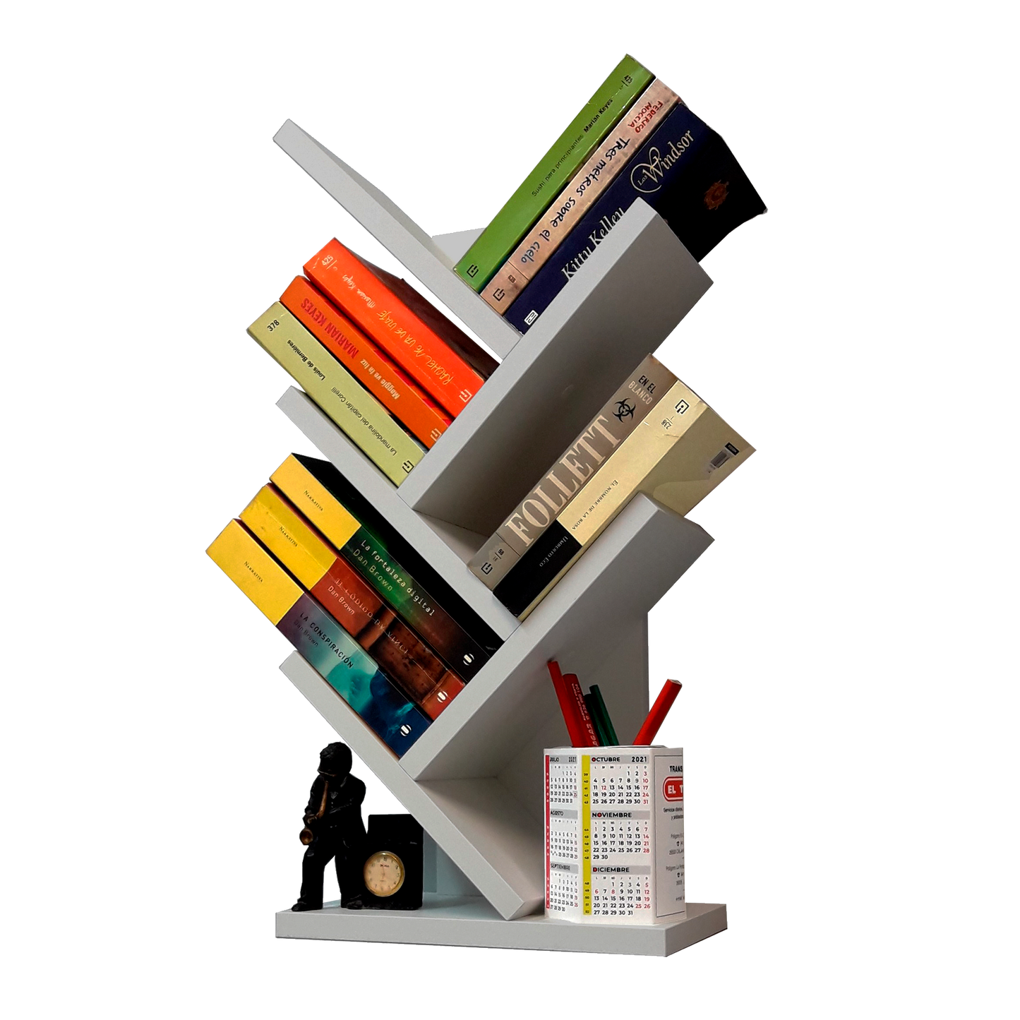 Estantería Mod. árbol. Blanco, Grafito, Gris. FSC® - Henor
