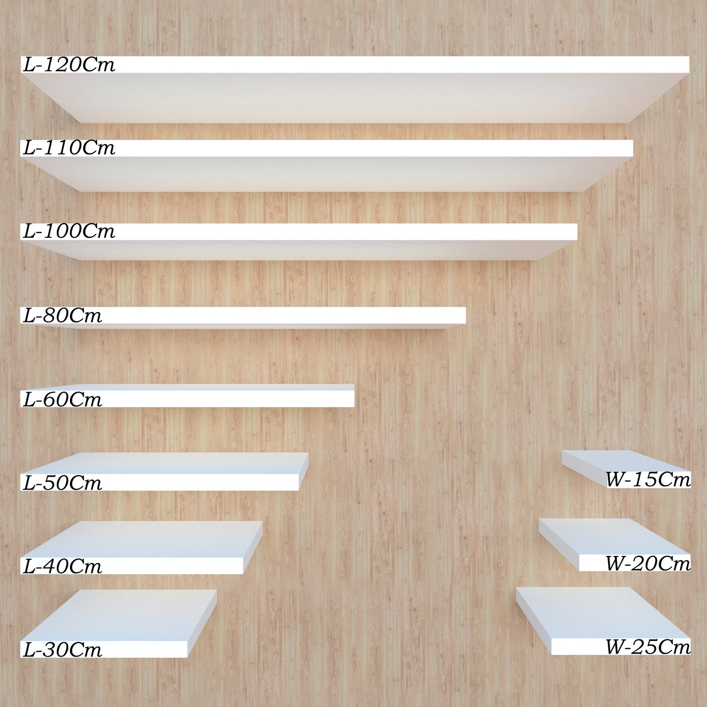 Balda Pared Conjunto 2 Und. con herraje oculto. Blanco - Henor