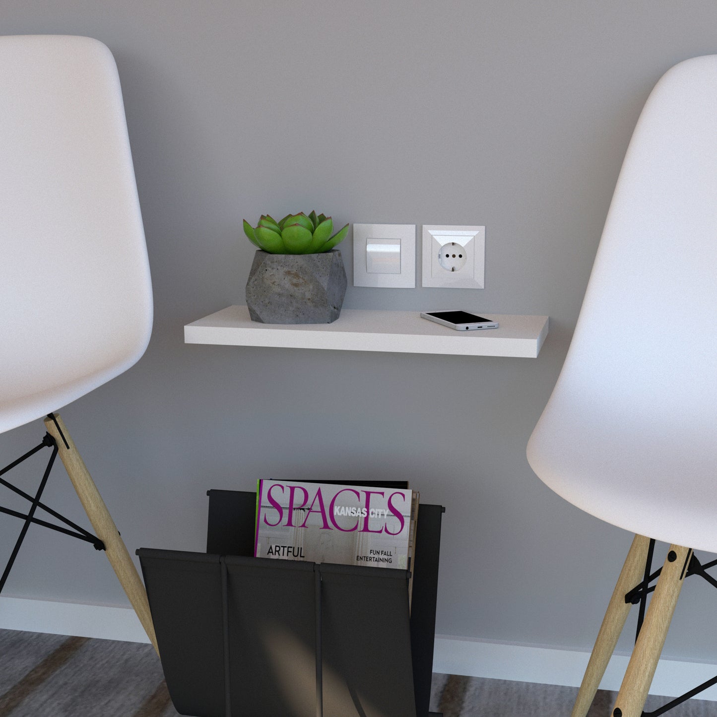 Balda Pared Madera FSC® Fondo 20 cm. Carga 25 kg Blanco - Henor