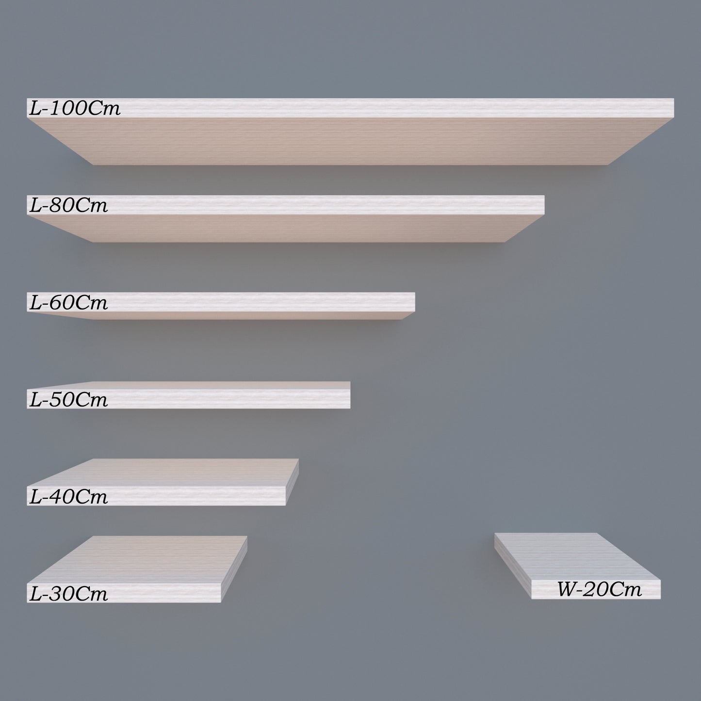 Balda pared 30/100 x 20 x 3 cm herraje oculto. Carga 20kg Roble Stel - Henor