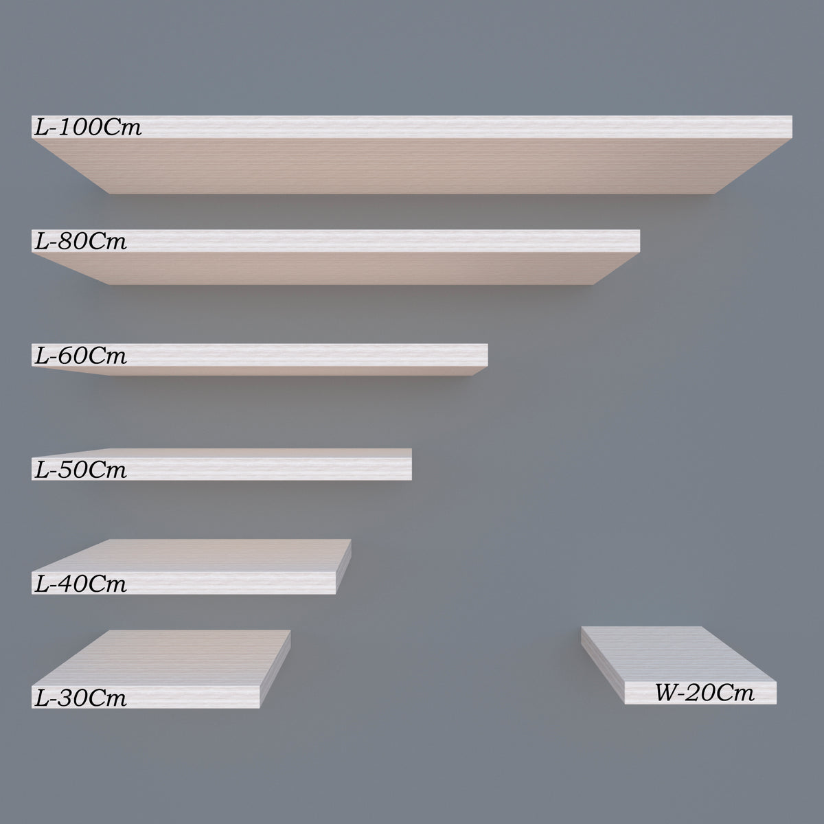 Balda pared 30/100 x 20 x 3 cm herraje oculto. Carga 20kg Roble Stel - Henor