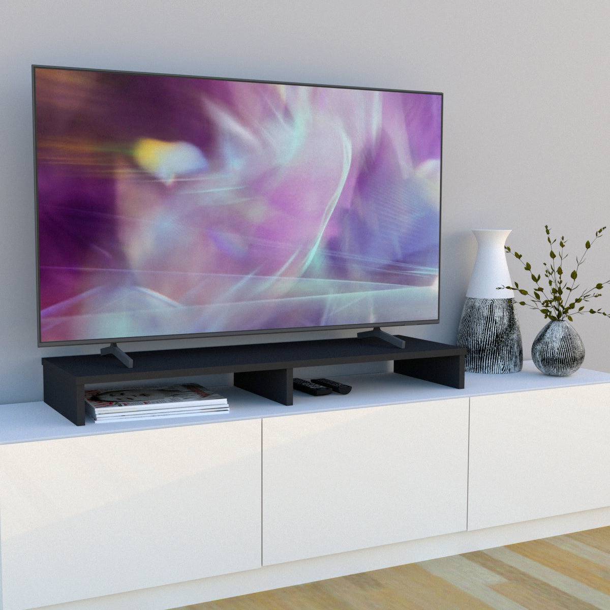 Custom Soporte Monitor Elevador Tv con Divisor Madera Personalizado - Henor