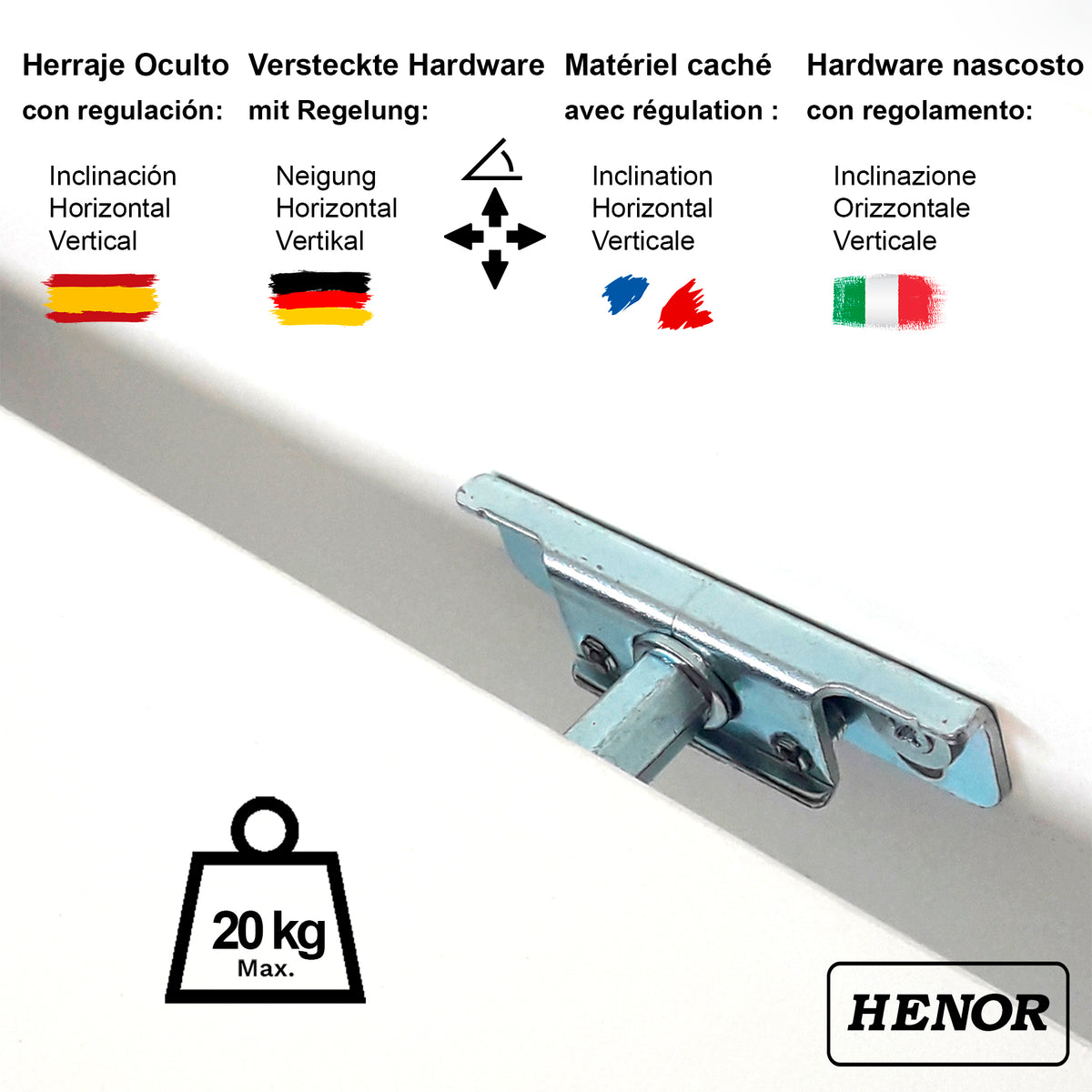 Henor Wooden Wall Shelf 30-120x25x2.5 cm Load Capacity 20kg White