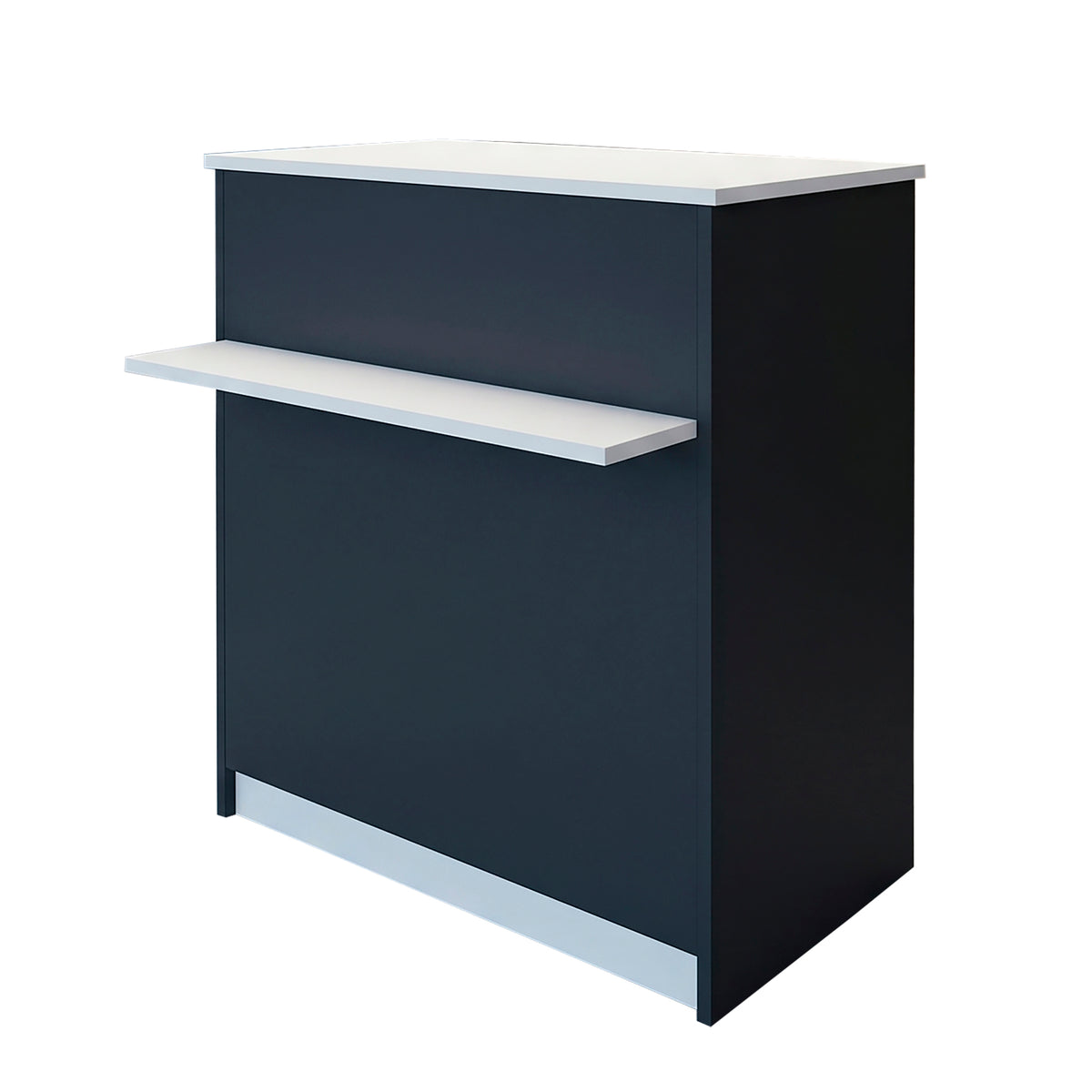 Henor Theke EGA 62-82x65x102 cm mit Nivellierfüßen und Frontablage Graphit mit Weiß