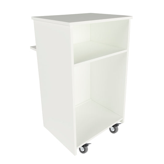 Mostrador Ega Ruedas. 62-82 x 50/65 x 102 cm. 4 Ruedas con Giro y Freno Max. 135kg. Ideal Oficina. Comercio. Clínica. Blanco.