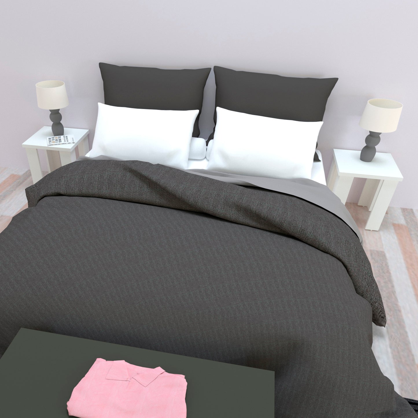Mesa Baja Madera 40/120 x 40 x 44 cm Blanco Grafito - Henor Mobiliario