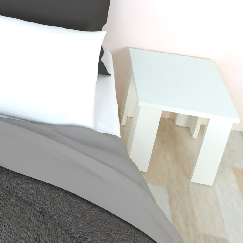 Mesa Baja Madera 40/120 x 40 x 44 cm Blanco Grafito - Henor Mobiliario