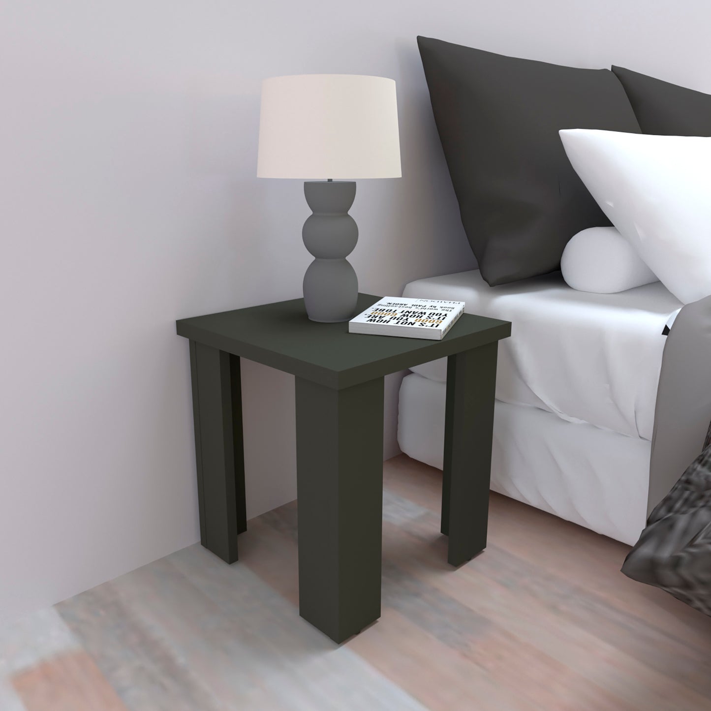 Mesa Baja Madera 40/120 x 40 x 44 cm Blanco Grafito - Henor Mobiliario