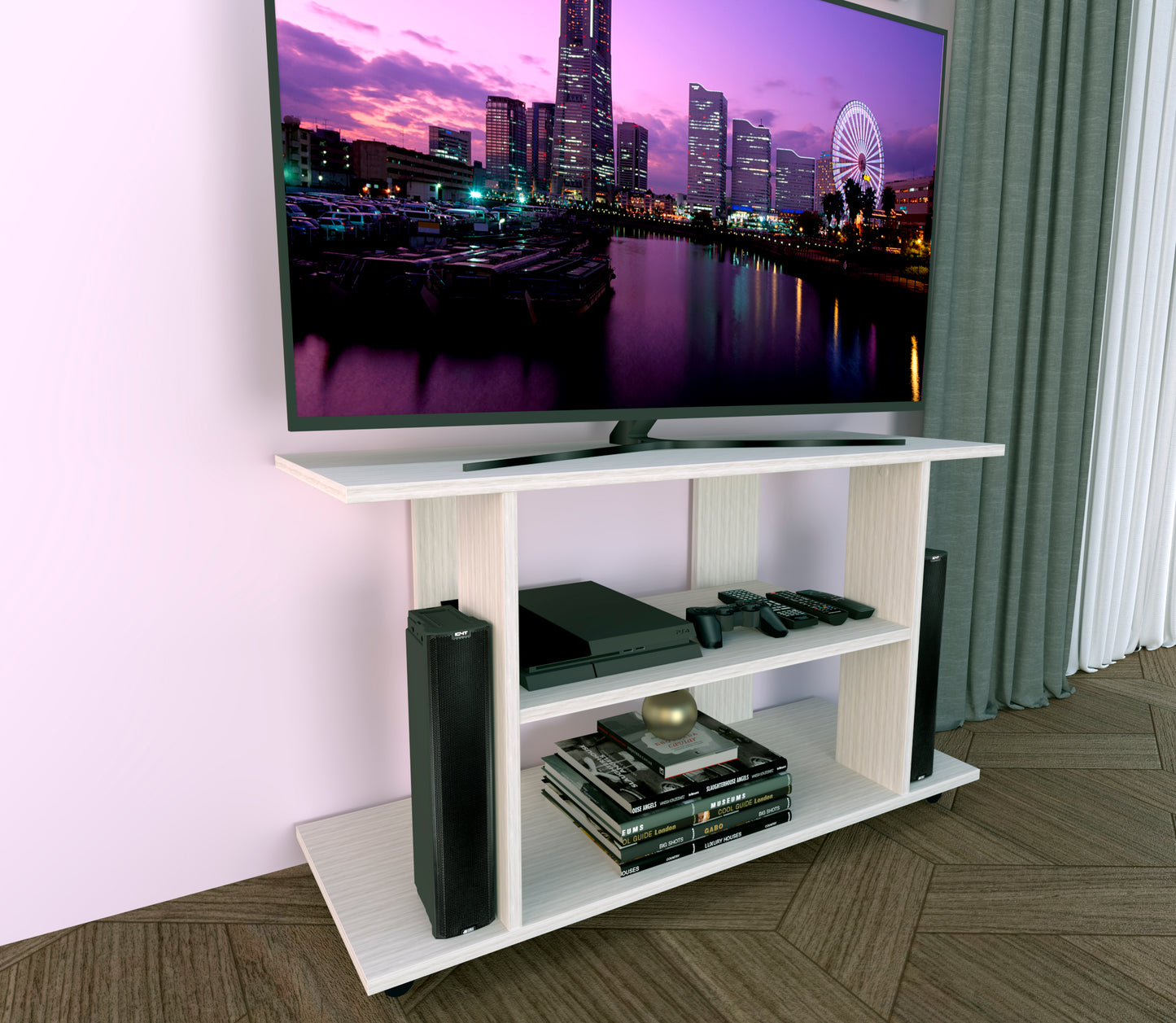 Mesa con Ruedas Giro 360º con freno. Mod. Pilar. 80 a 110 Cm. Altura 65.5 Cm. - Henor