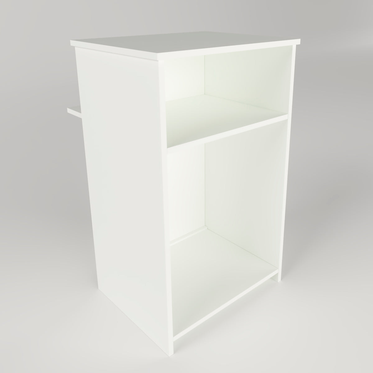 Henor Theke EGA 62-82x65x102 cm mit Nivellierfüßen und Frontablage Weiß