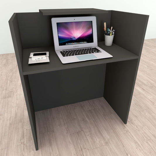 OJA Empfangstresen. 80/100 x 50 x 107 cm. Mit Innentisch. Graphit.