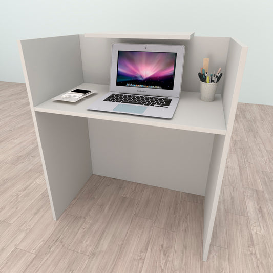 OJA Empfangstresen. 80/100 x 50 x 107 cm. Mit Innentisch. Grau