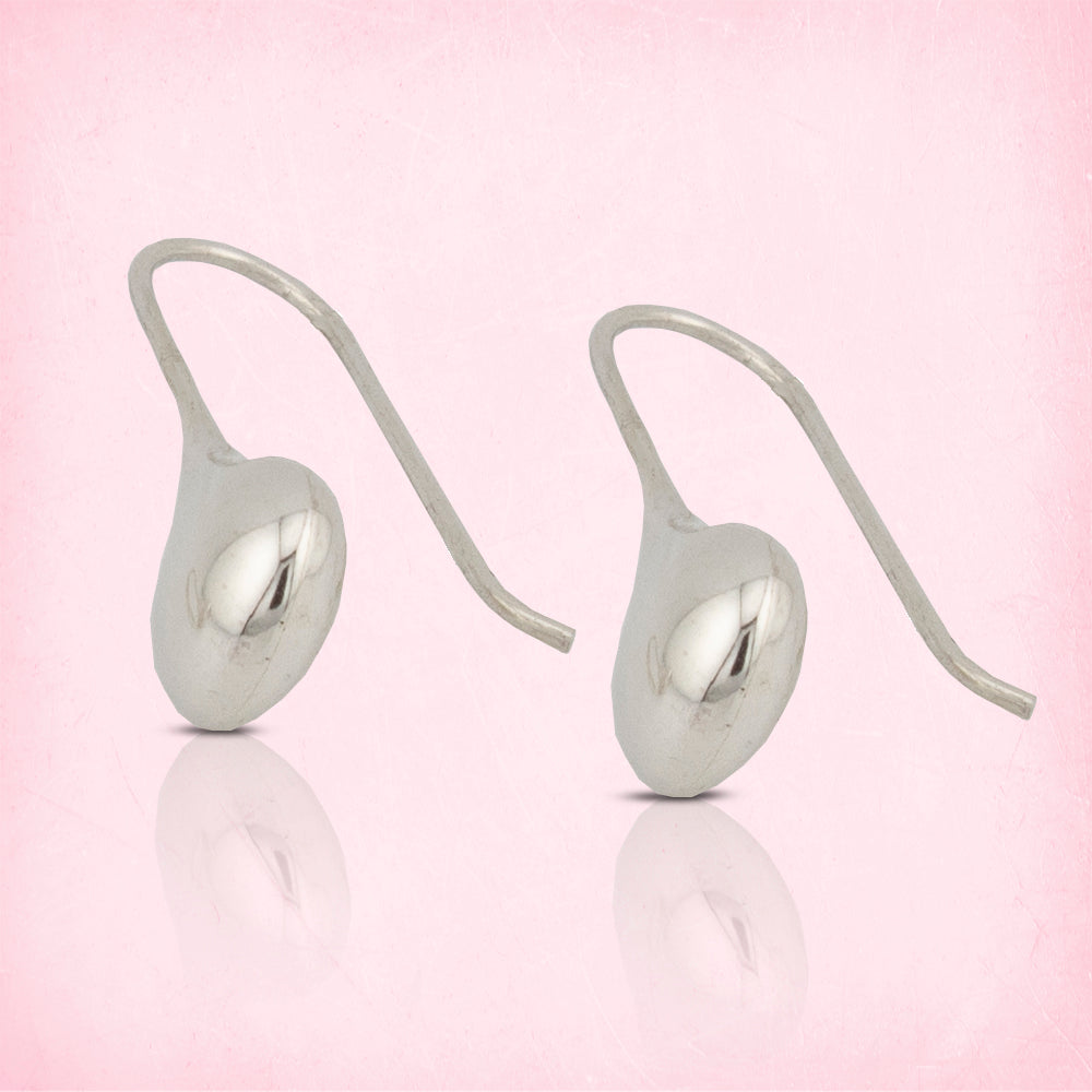 Pendientes Gota. con cierre hippy en Plata de Ley S925. PD2316808P - Henor