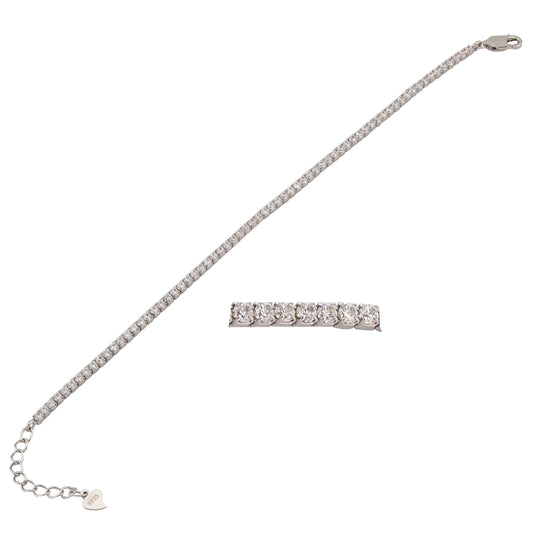 Pulsera Riviert en Plata de Ley con baño en Rodio. PS3312007R - Henor