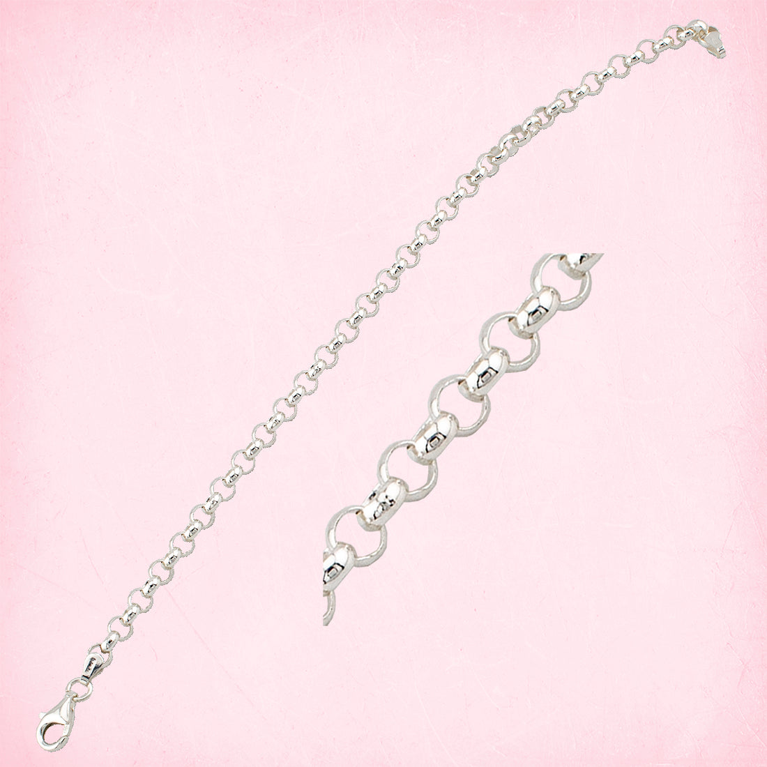 Pulsera en Plata de Ley S925 natural. Cadena eslabón redondo. PS3314324P - Henor