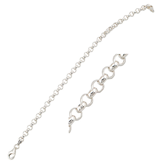 Pulsera en Plata de Ley S925 natural. Cadena eslabón redondo. PS3314324P - Henor