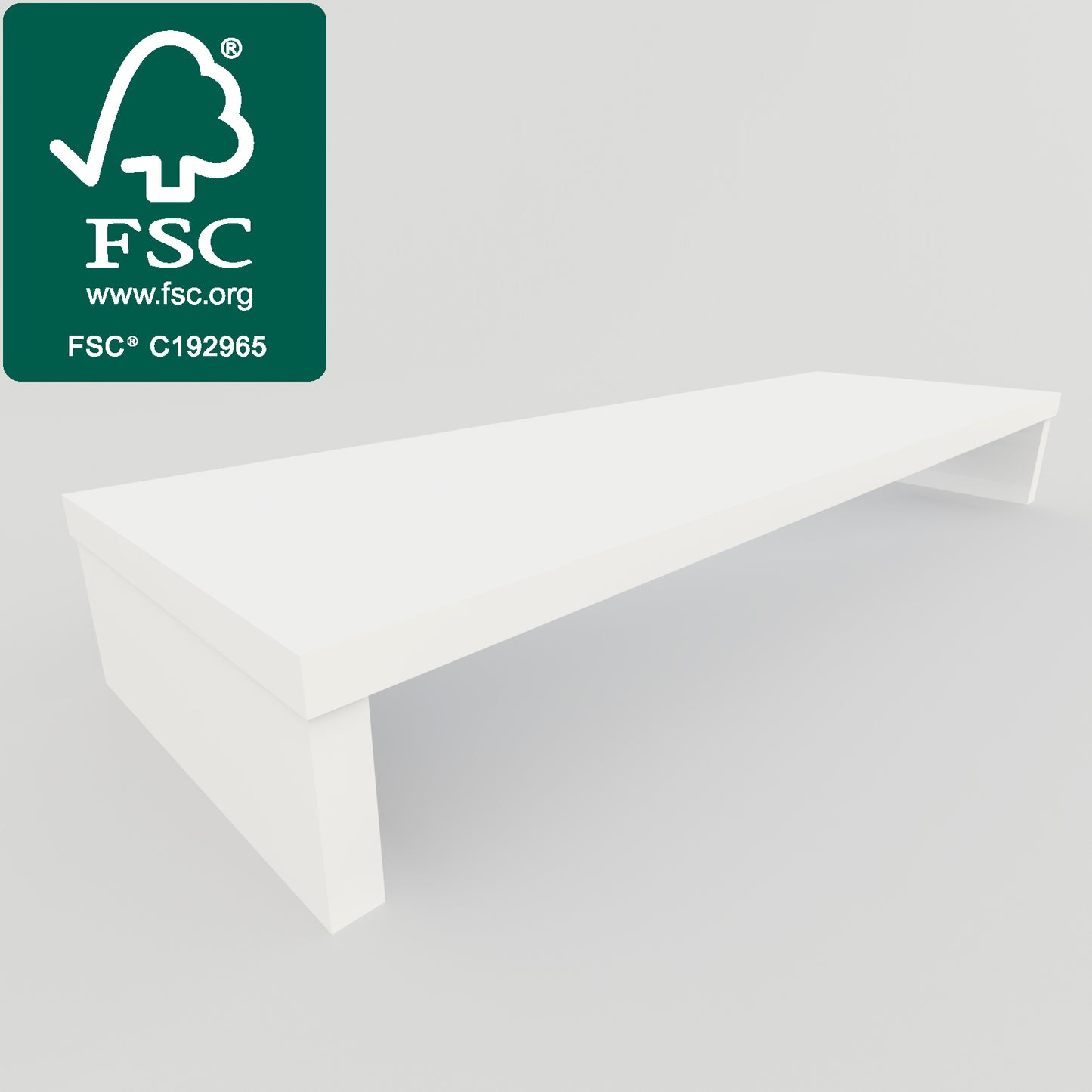 Elevador TV 90/110 x 35 x 15 cm mueble tv Blanco. FSC® - Henor