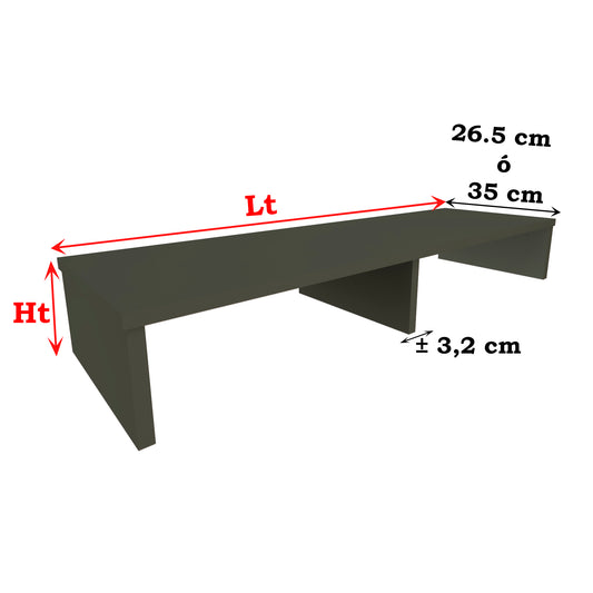 Custom Soporte Monitor Elevador Tv con Divisor Madera Personalizado - Henor