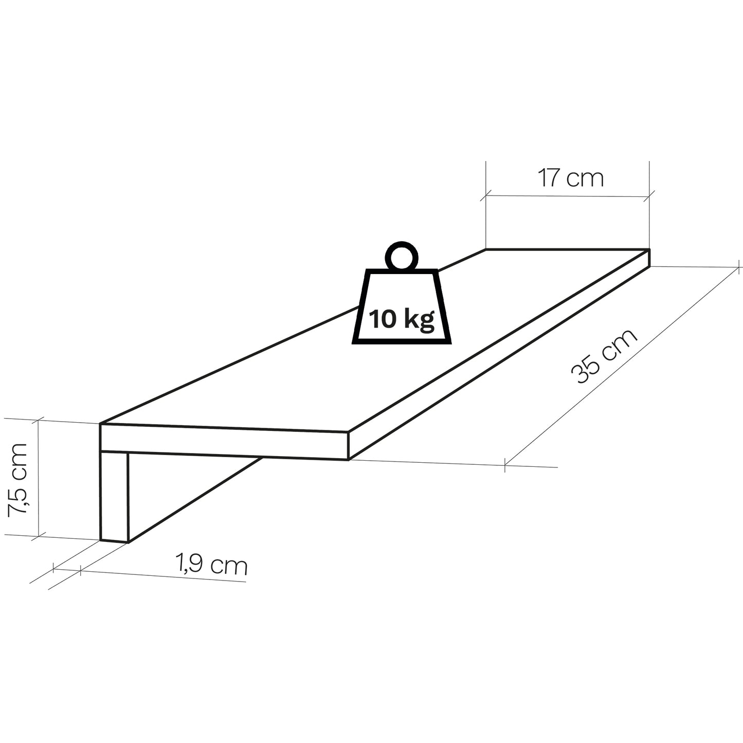 Estante Pared Flotante "L" Blanco - Henor Mobiliario