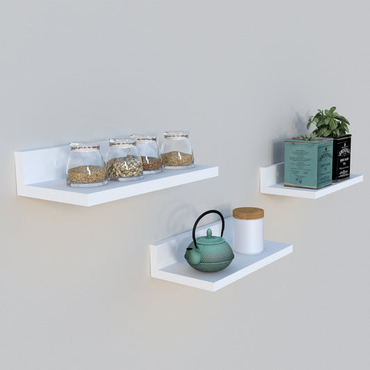 Estante Pared Flotante "L" Blanco - Henor  Mobiliario