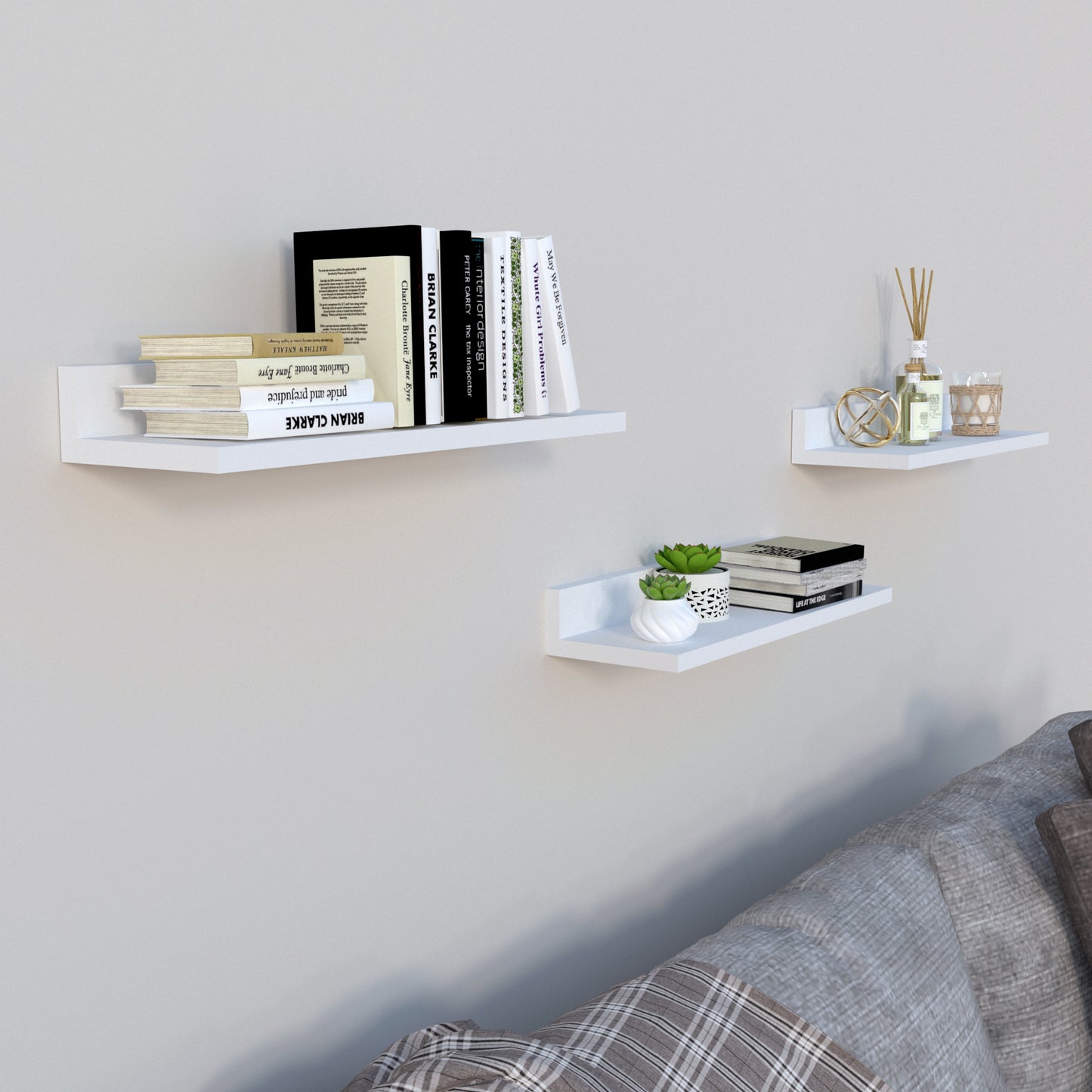 Estante Pared Flotante "L" Blanco - Henor Mobiliario