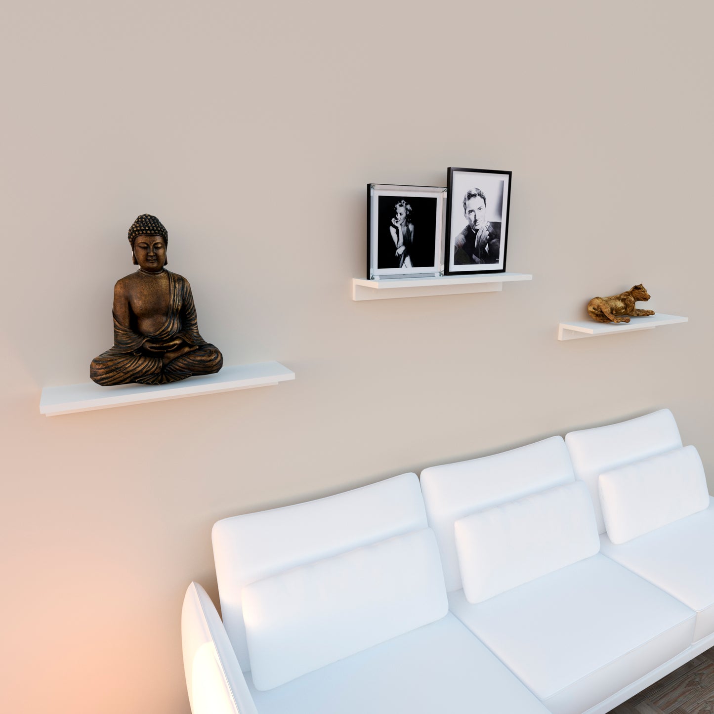 Estante Pared Flotante "L" Blanco - Henor Mobiliario