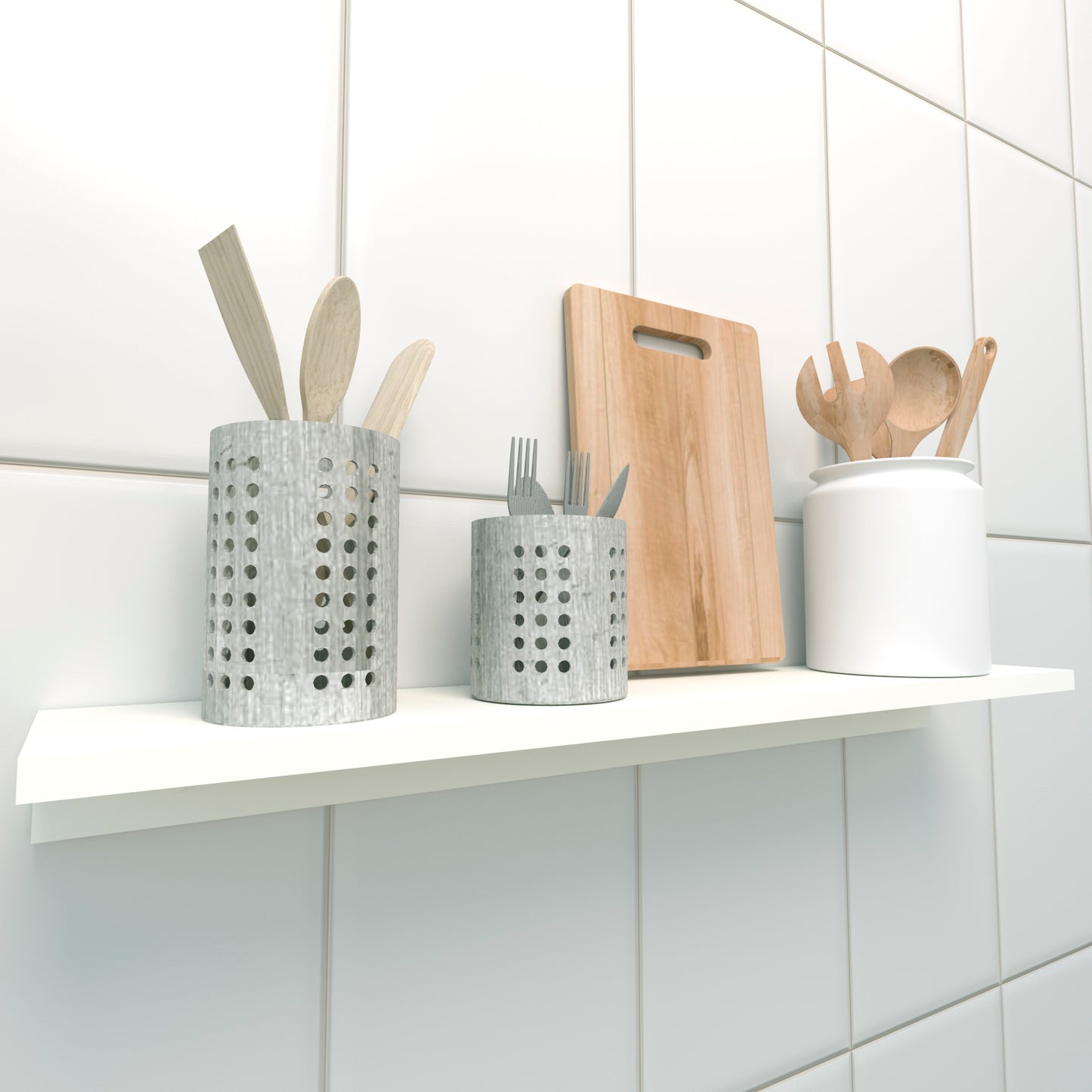 Estante Pared Flotante "L" Blanco - Henor Mobiliario