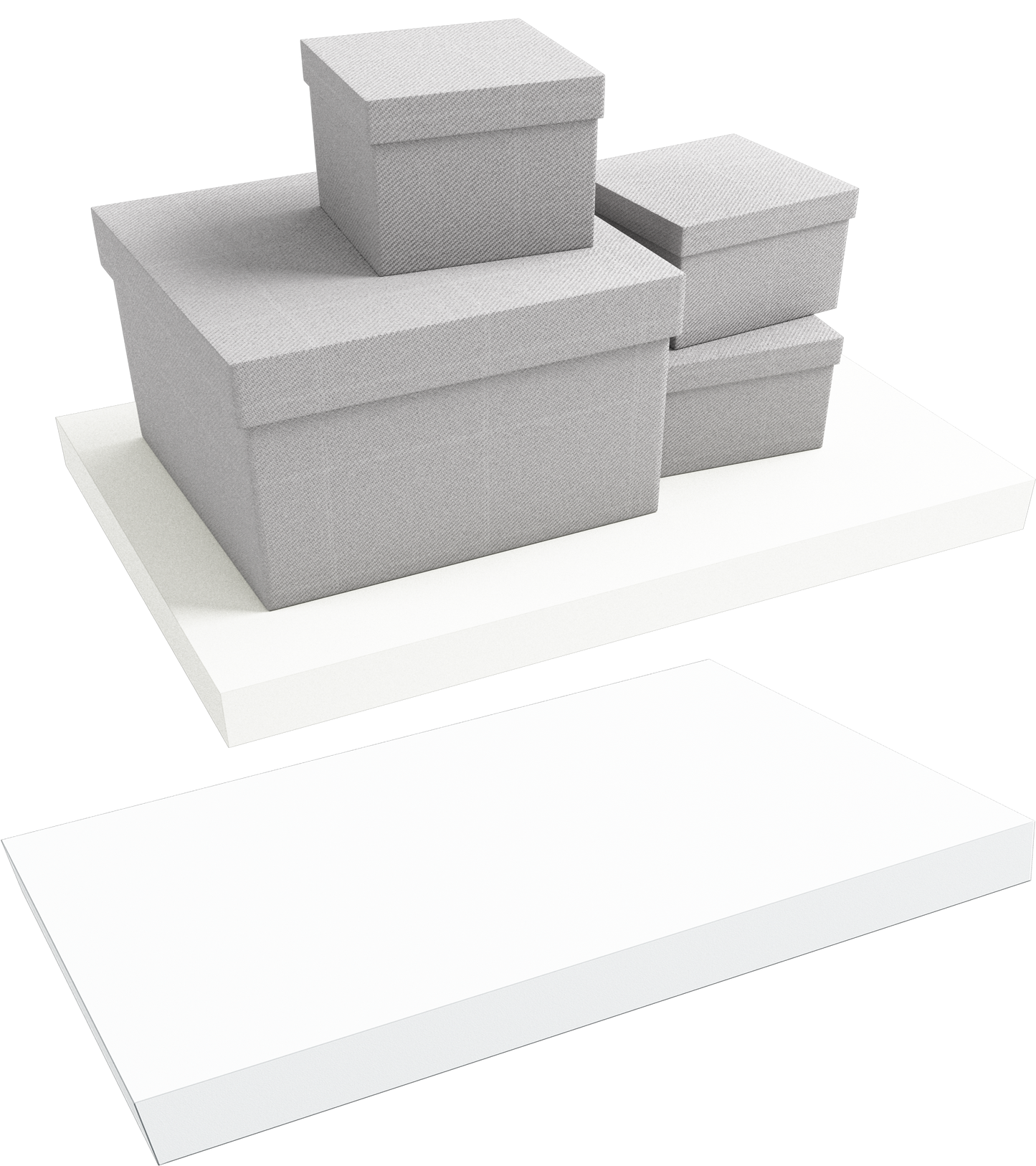 Pack 2 Und. Balda pared Blanca 30-100 x 15/20 x 2,5 cm con herraje oculto. - Henor Mobiliario