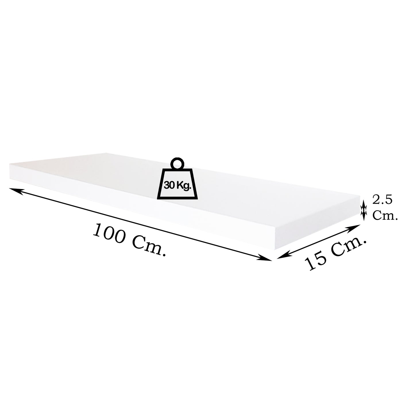 Balda Pared Conjunto 2 Und. con herraje oculto. Blanco - Henor Mobiliario