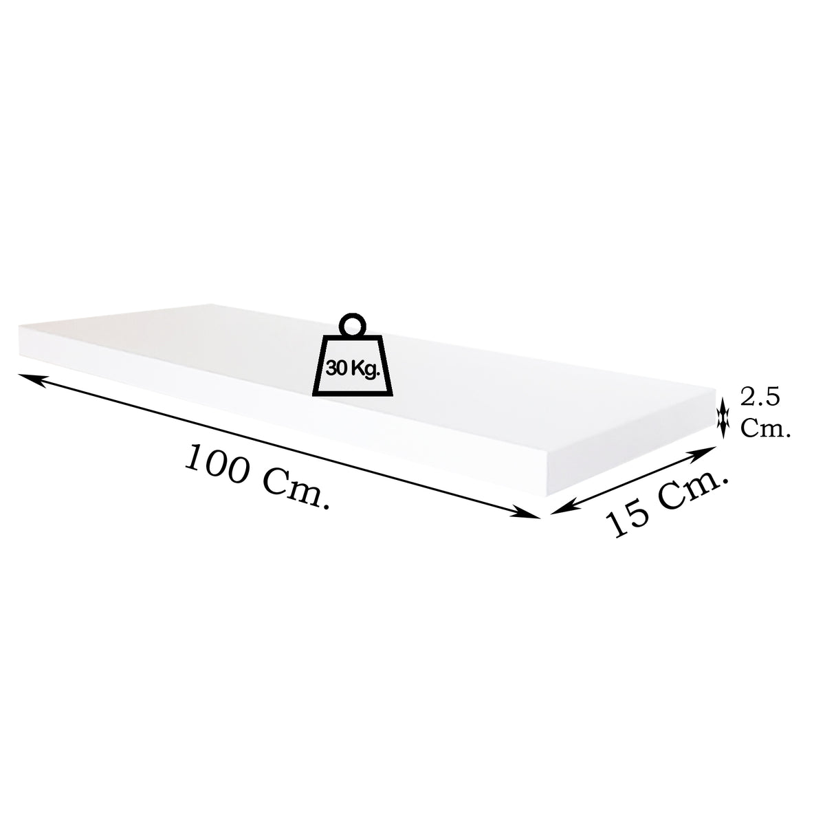 Balda Pared Conjunto 2 Und. con herraje oculto. Blanco - Henor Mobiliario