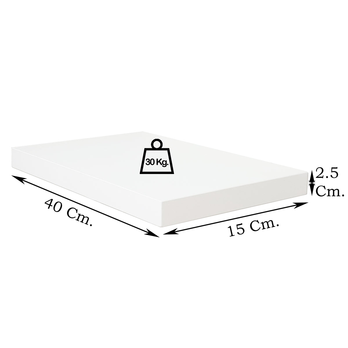 Balda Pared Conjunto 2 Und. con herraje oculto. Blanco - Henor Mobiliario