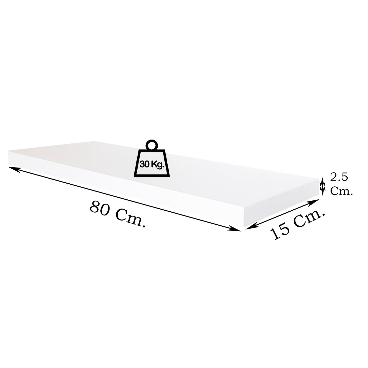 Balda Pared Conjunto 2 Und. con herraje oculto. Blanco - Henor Mobiliario