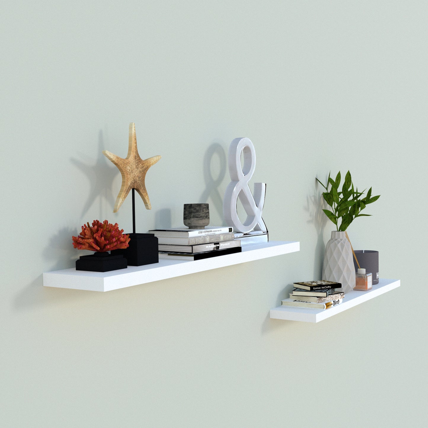 Balda Pared Conjunto 2 Und. con herraje oculto. Blanco - Henor Mobiliario