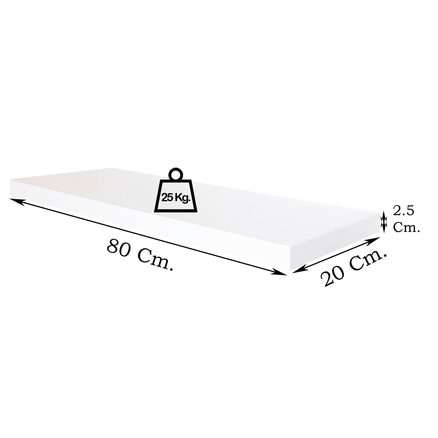 Balda Pared Conjunto 2 Und. con herraje oculto. Blanco - Henor Mobiliario