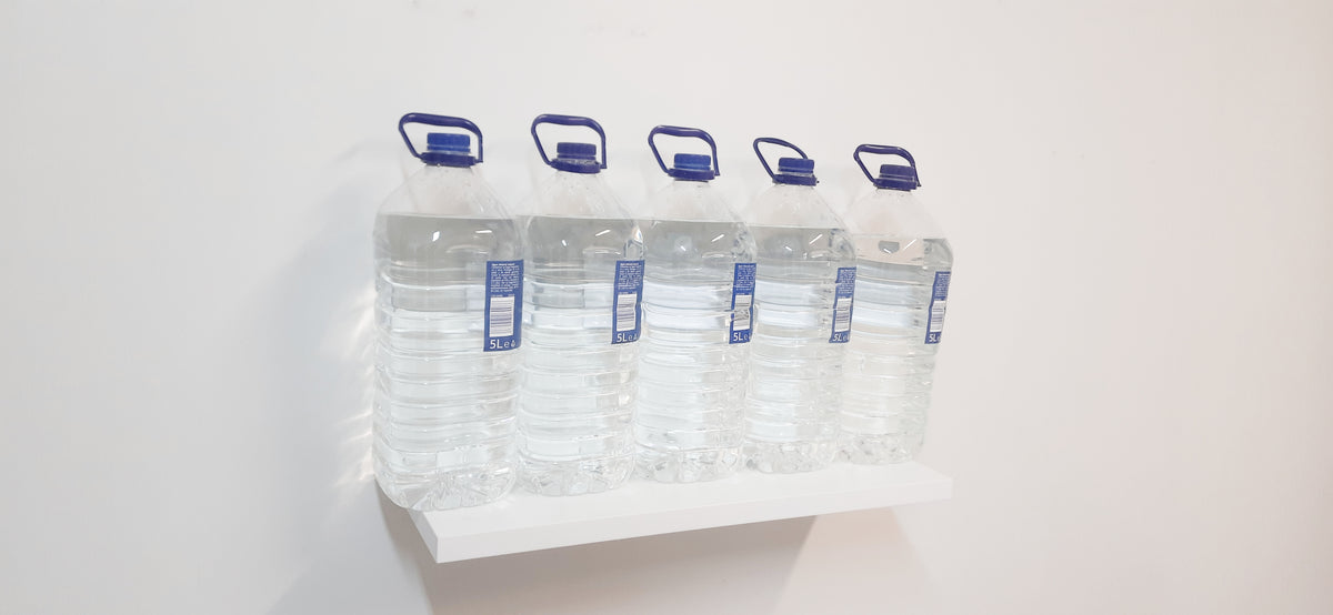 Pack 2 Und. Balda pared Blanca 30-100 x 15/20 x 2.5 cm con herraje oculto. - Henor Mobiliario