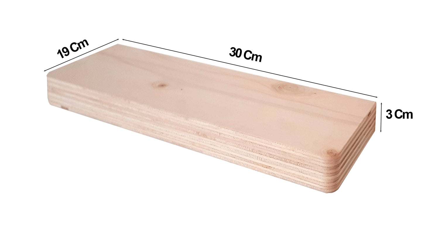 Balda pared Multicapa CH 30-100 x 19 x 3 cm con esquinas redondeadas y herraje oculto. - Henor Mobiliario
