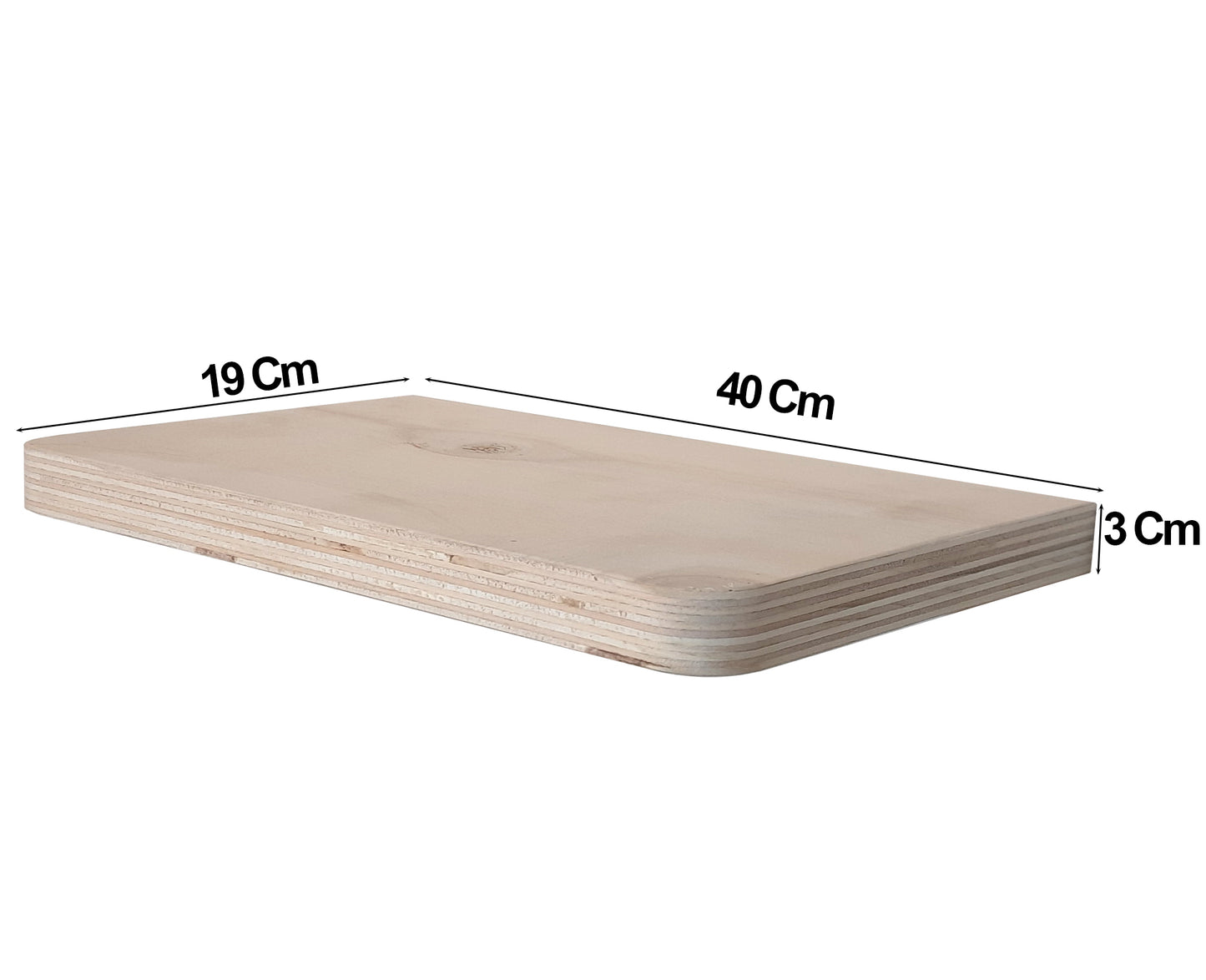 Balda pared Multicapa CH 30-100 x 19 x 3 cm con esquinas redondeadas y herraje oculto. - Henor Mobiliario