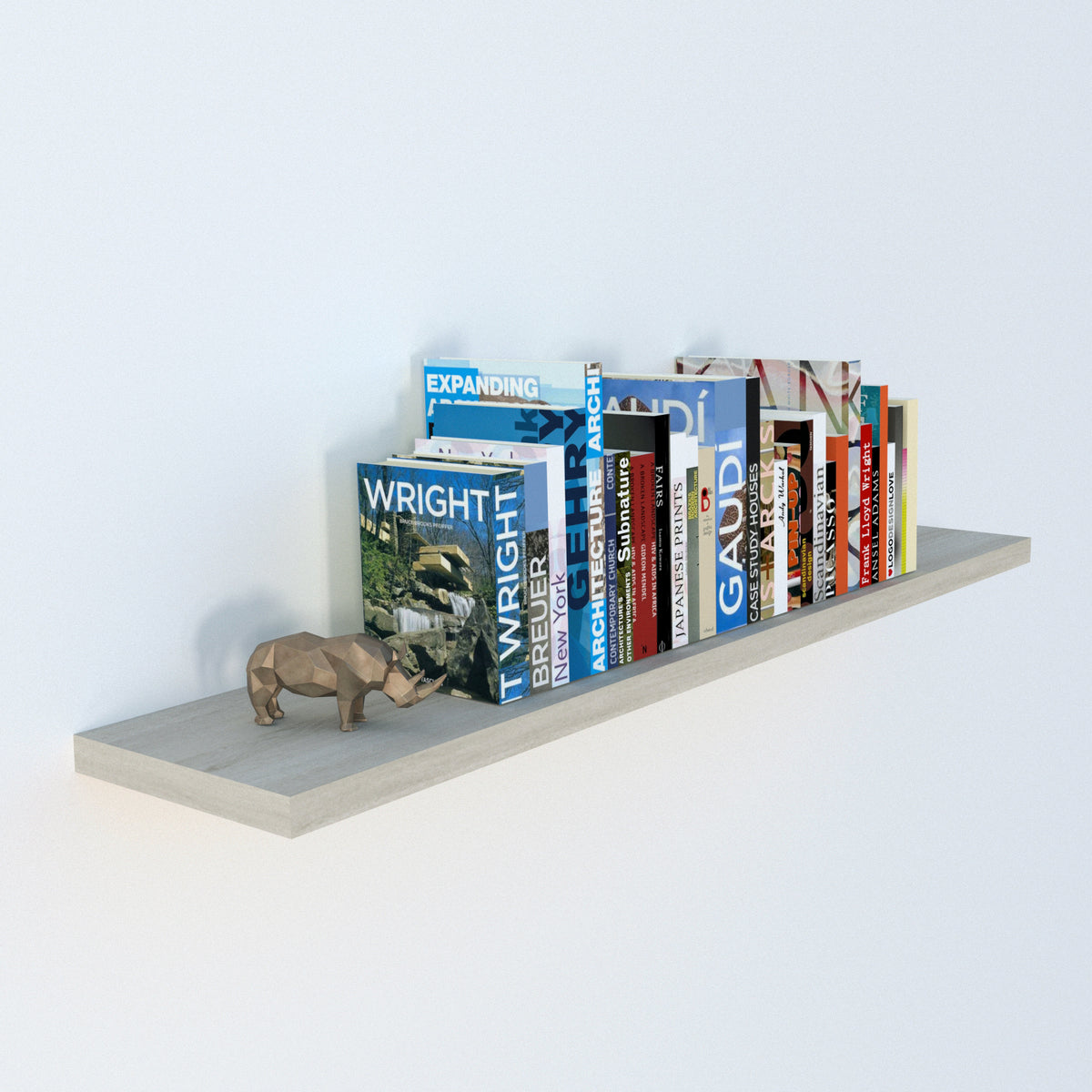 Balda pared 30/100 x 20 x 3 cm herraje oculto. Carga 20kg Roble Stel - Henor Mobiliario