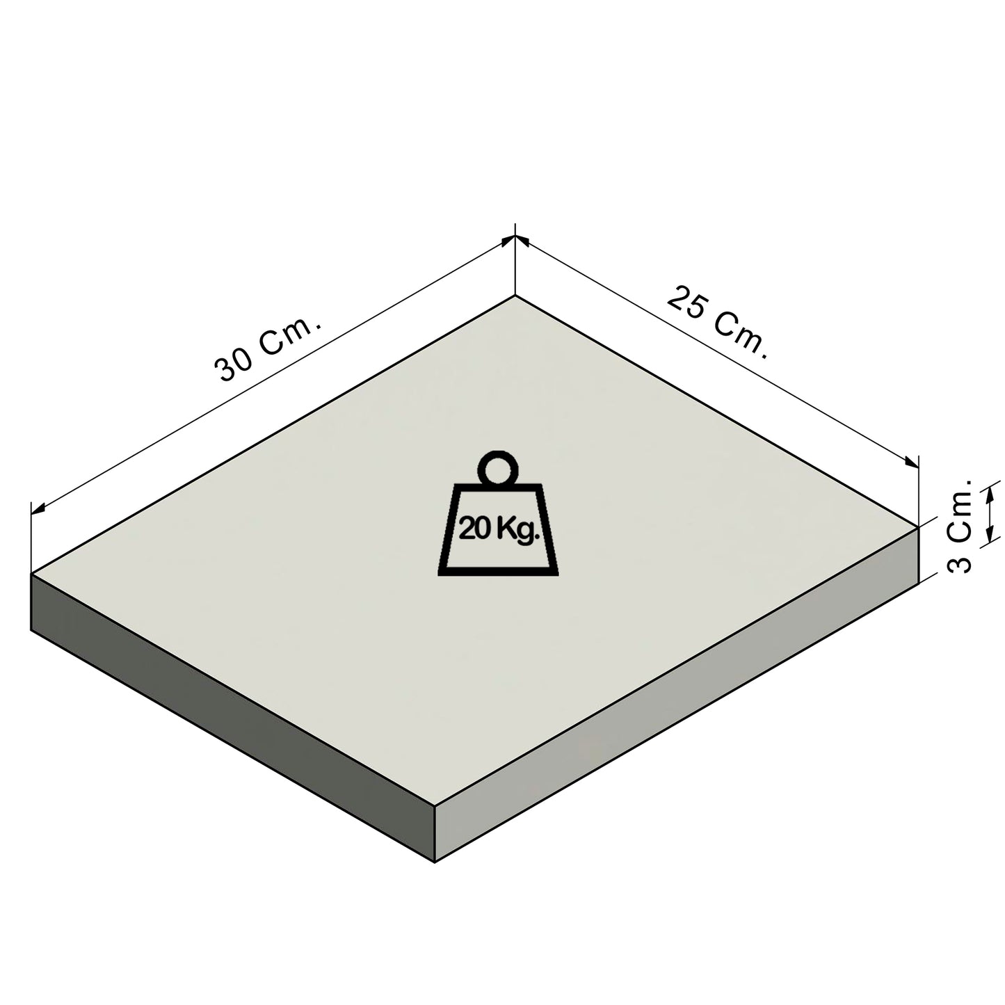 Balda pared Pino natural con herraje oculto Carga 20/30 kg. - Henor Mobiliario