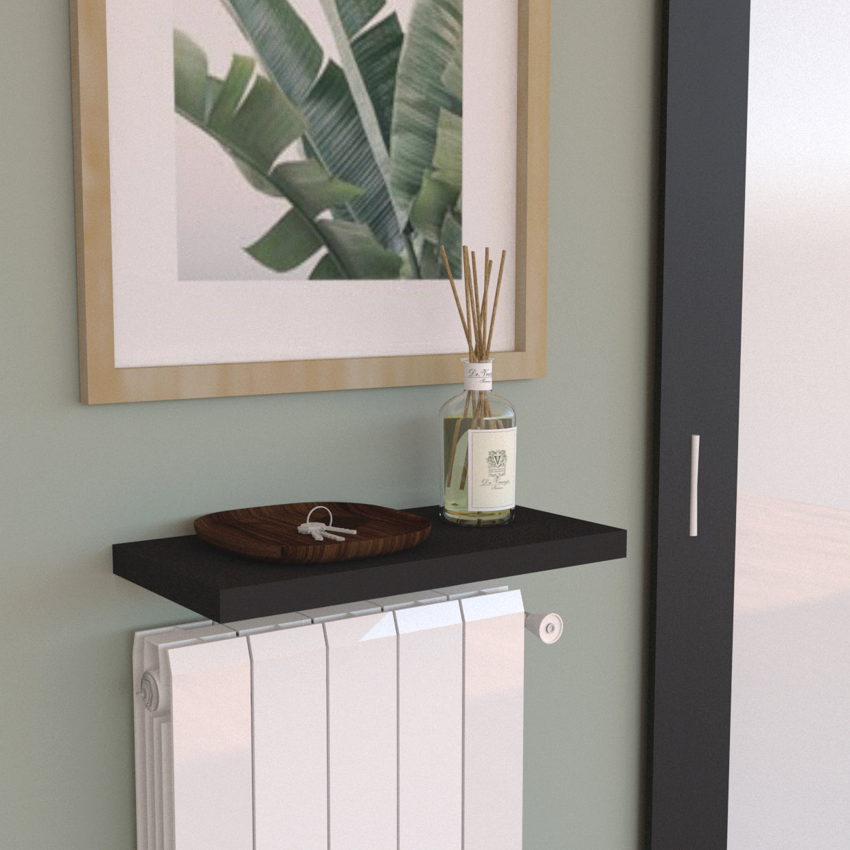 Balda pared con herraje oculto Carga 25-30 kg. Grafito - Henor Mobiliario
