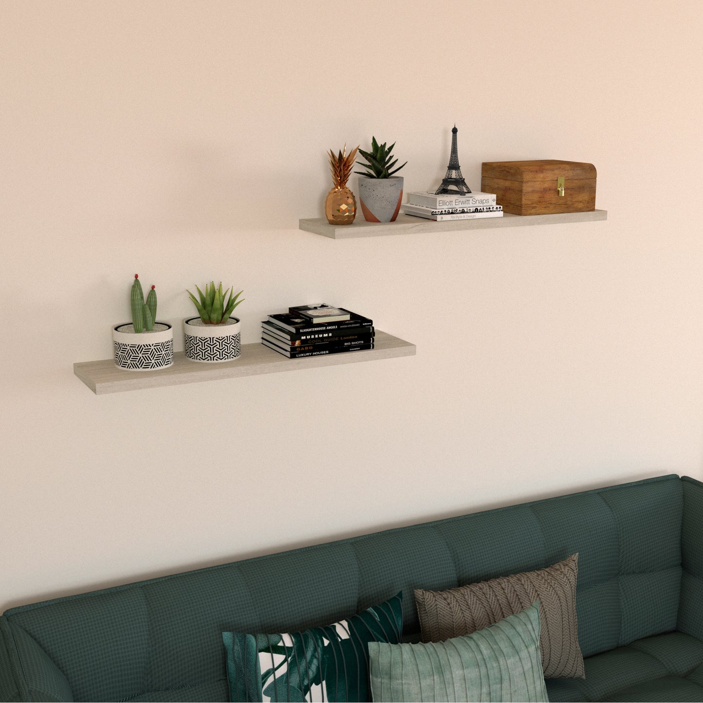 Balda pared 30/100 x 20 x 3 cm herraje oculto. Carga 20kg Roble Stel - Henor Mobiliario