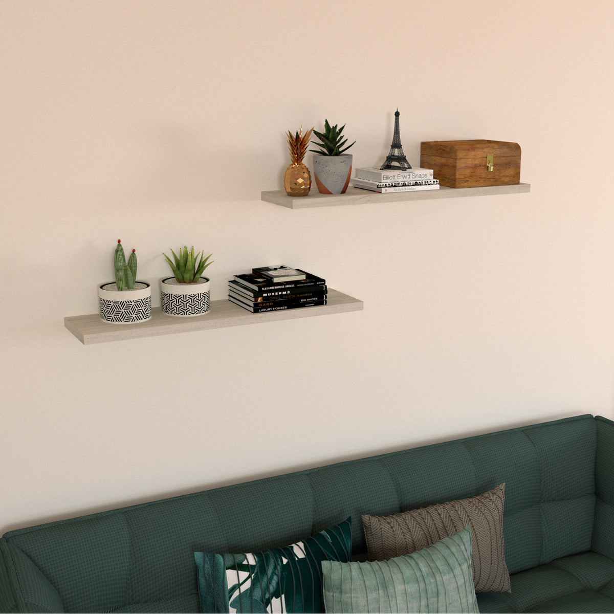Balda pared 30/100 x 20 x 3 cm herraje oculto. Carga 20kg Roble Stel - Henor Mobiliario