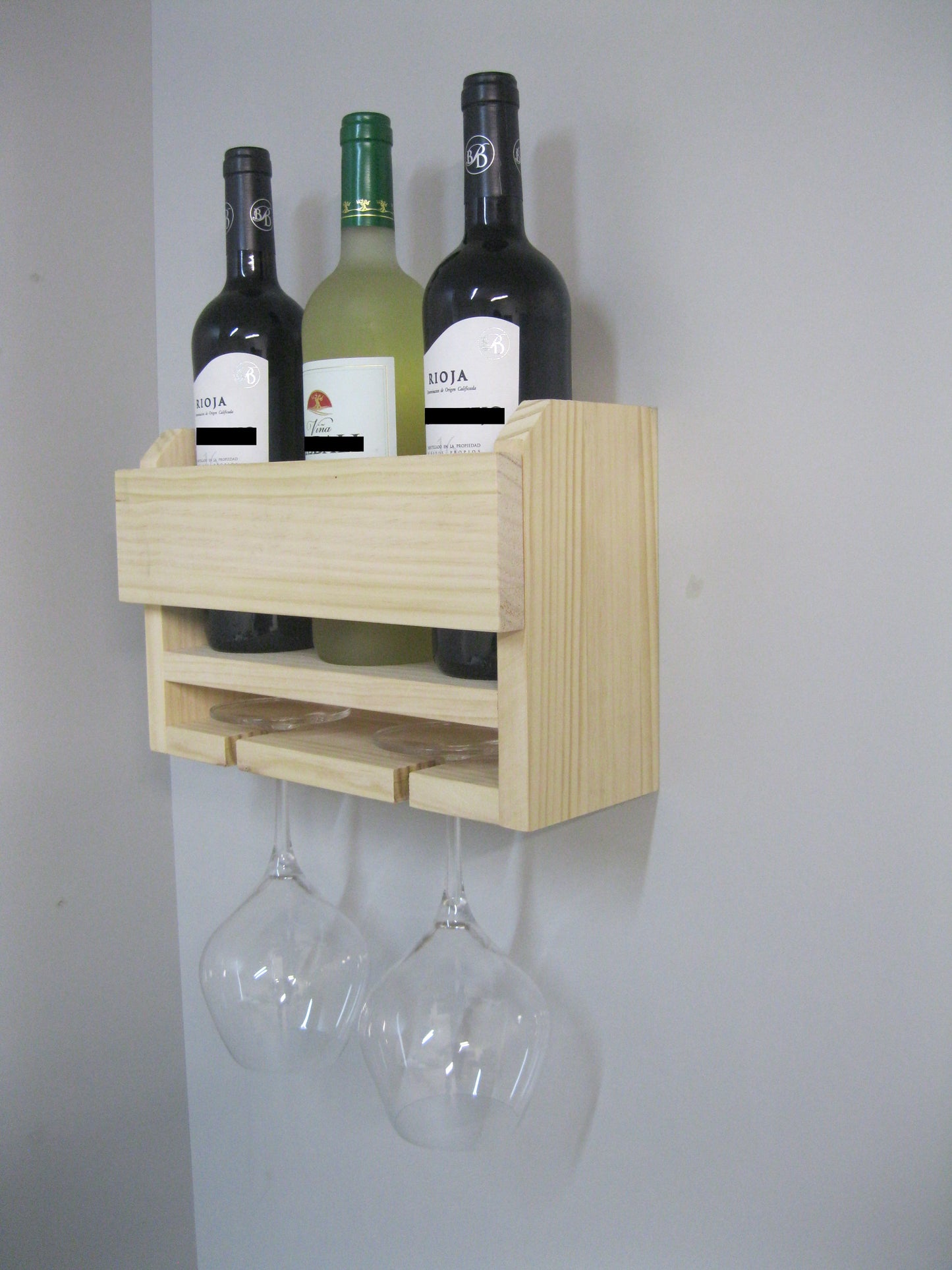 Estante Botellas y Copas - Botellero - Botellero para Vino - Botellero Madera - Henor Mobiliario