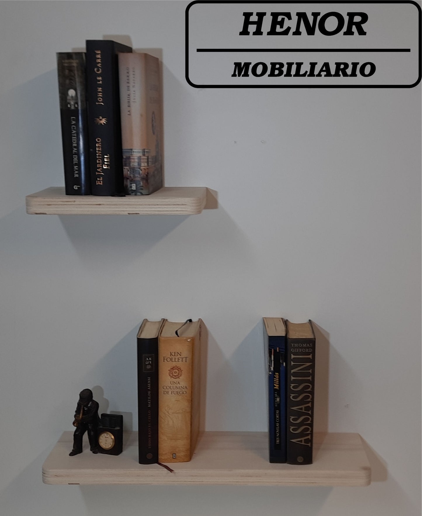Balda Pared, Estante Flotante Madera Esquinas redondeadas Multicapa CH. Diversas Medidas carga 25 Kg - Henor Mobiliario