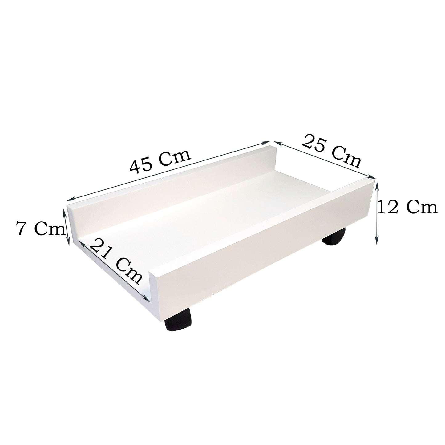 Soporte elevador CPU ordenador con ruedas Blanco/Grafito. - Henor Mobiliario