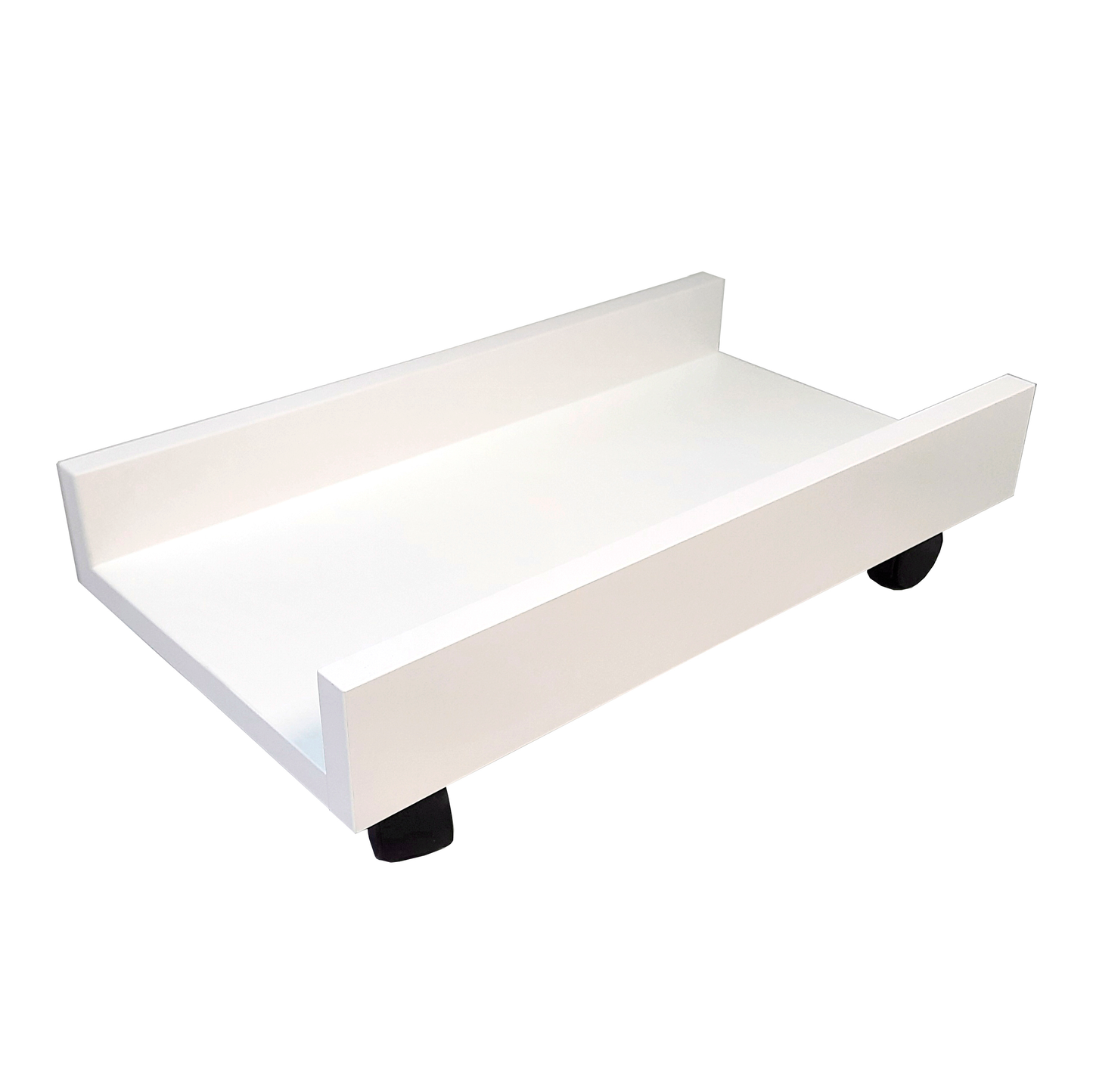 Soporte elevador CPU ordenador con ruedas Blanco/Grafito. - Henor Mobiliario