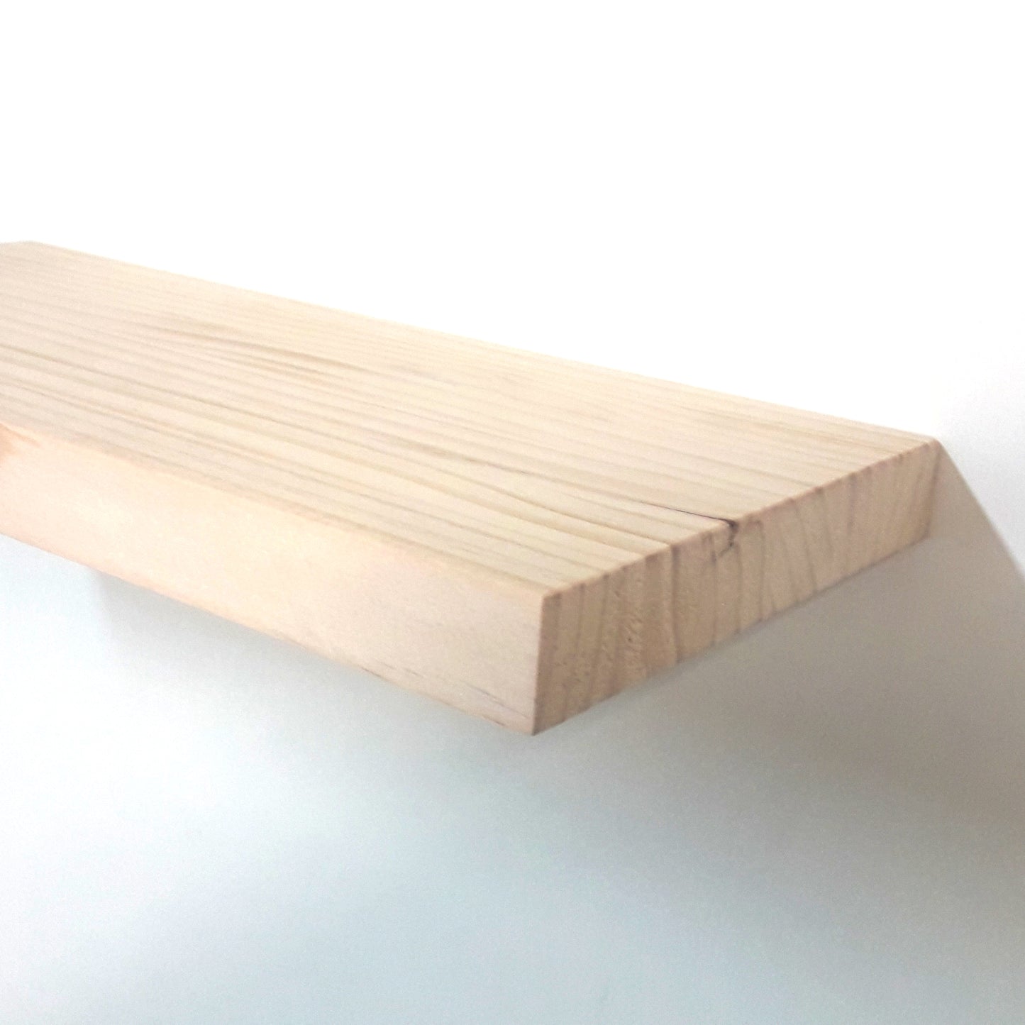 Balda pared Pino natural 30-100 x 15/20/25 x 3 cm con herraje oculto. - Henor Mobiliario