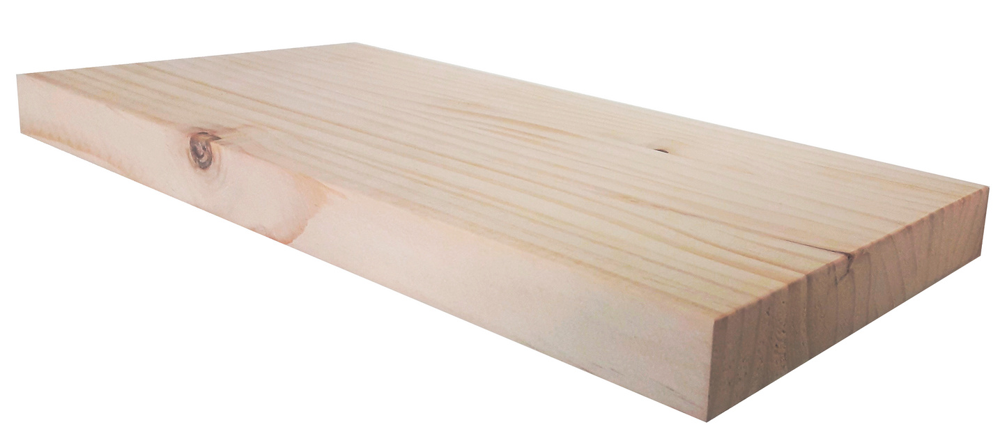 Balda pared Pino natural 30-100 x 15/20/25 x 3 cm con herraje oculto. - Henor Mobiliario
