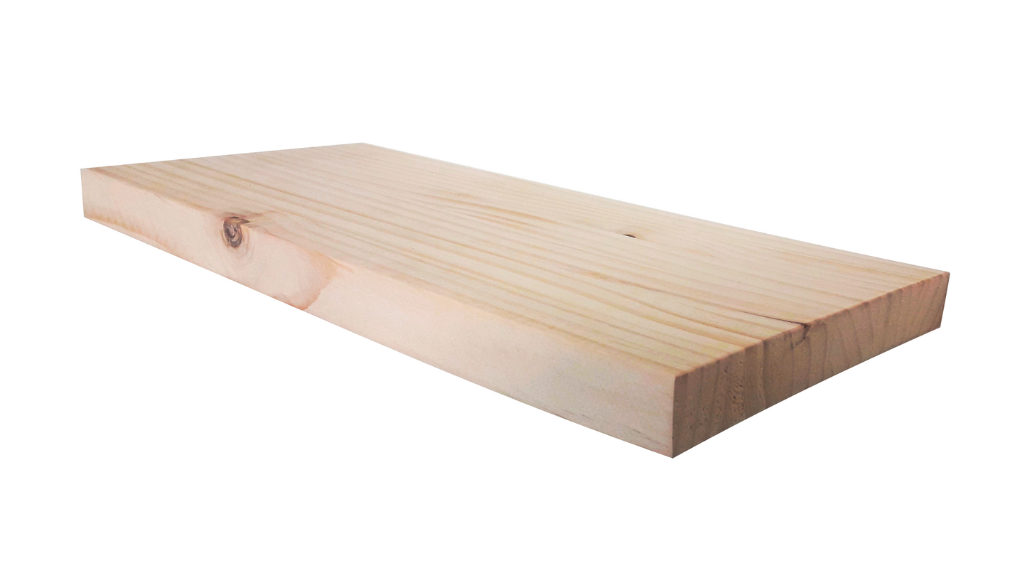 Balda pared Pino natural 30-100 x 15/20/25 x 3 cm con herraje oculto. - Henor Mobiliario
