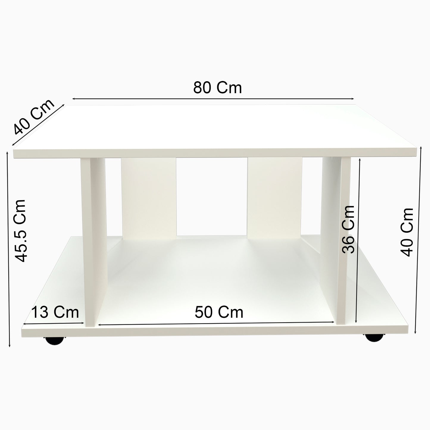 Mesa Baja con Ruedas Giro 360º con freno. Mod. Pilar. 80 a 110 Cm. Altura 45.5 Cm. - Henor Mobiliario
